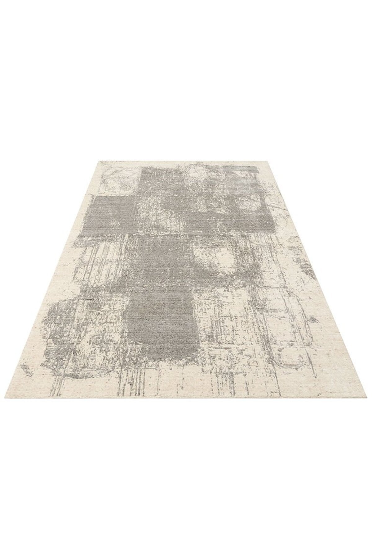Kalesta Rug Grace Beige Grey, Self-Patterned Pattern Wool, Viscose and Cotton Blend Pattern Elegant Living Room Rug - MALLTURK