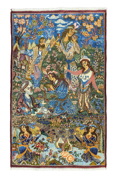 Soho Antiq Hezaren Figurlu Hand-Woven Rug 122x200 cm - MALLTURK