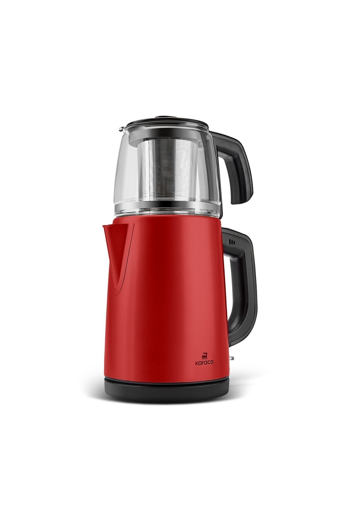 Karaca Tea Glass 2-in-1 Stainless Steel Tea Maker and Kettle, Red - MALLTURK