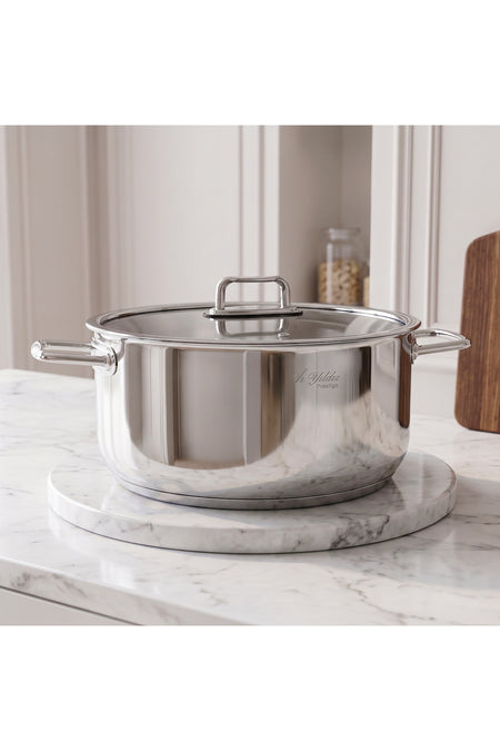 Aryildiz Colombus Handle Glass Lid Stock Pot