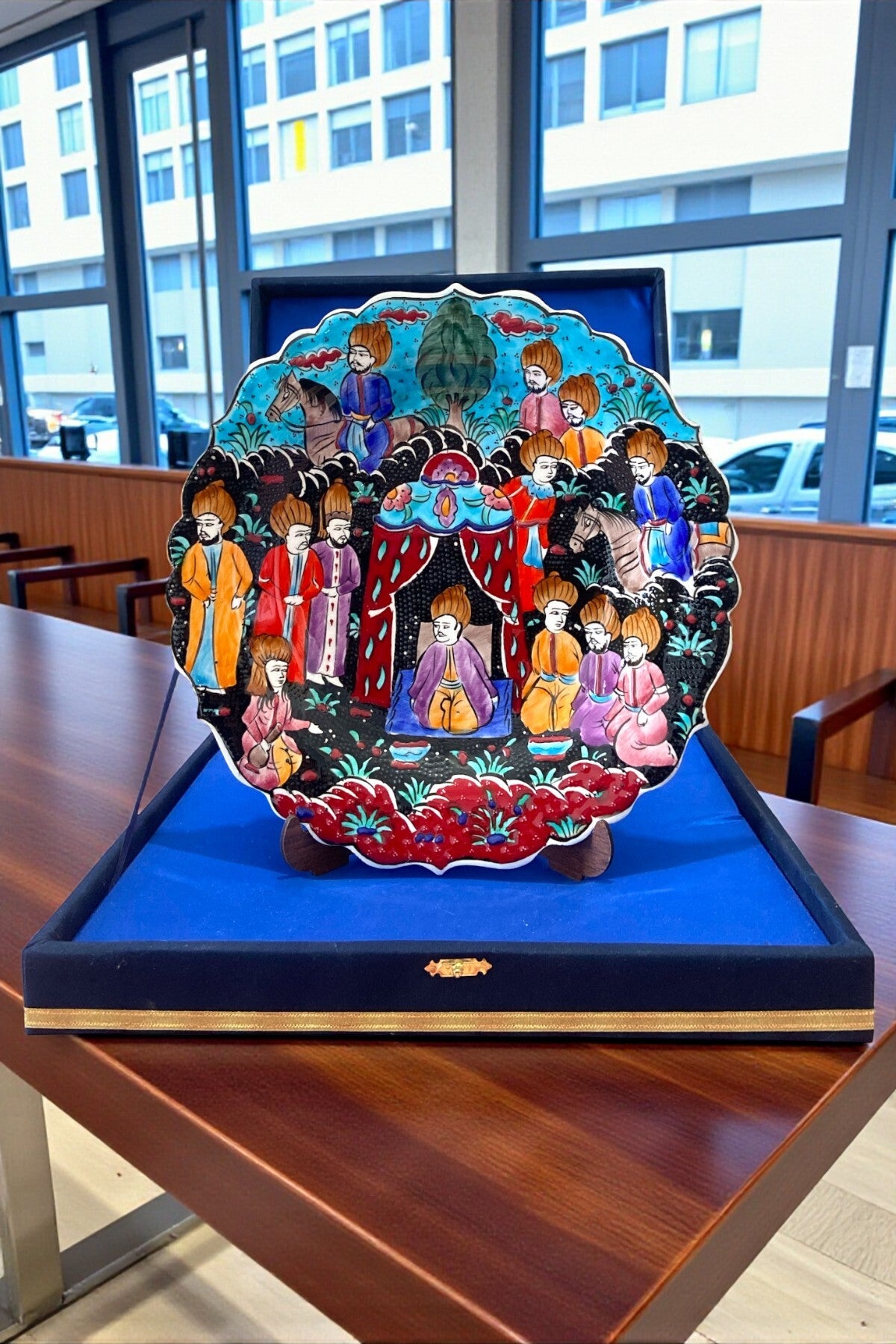 YOOS Velvet Gift Box 30Cm Handmade Ottoman Miniature Art Tile Plate - MALLTURK