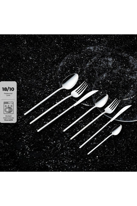 Emsan lora 84 Piece 12 Place Setting Boxed Flatware Set - MALLTURK