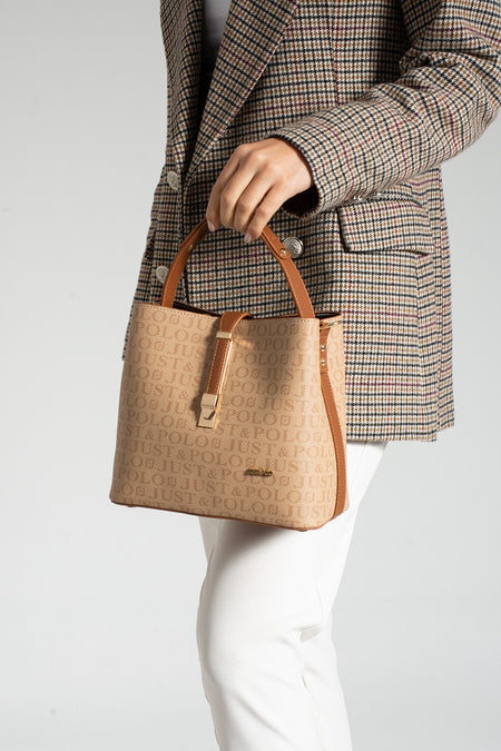 Just Polo Women's Hand and Shoulder Bag Beige 2055 - MALLTURK
