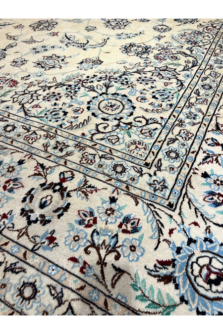 RD RAMAZAN DAG Hand Rug Art Hand-Woven Iranian Nain Rug Wool Blend Premium Quality Size 365x247 - MALLTURK