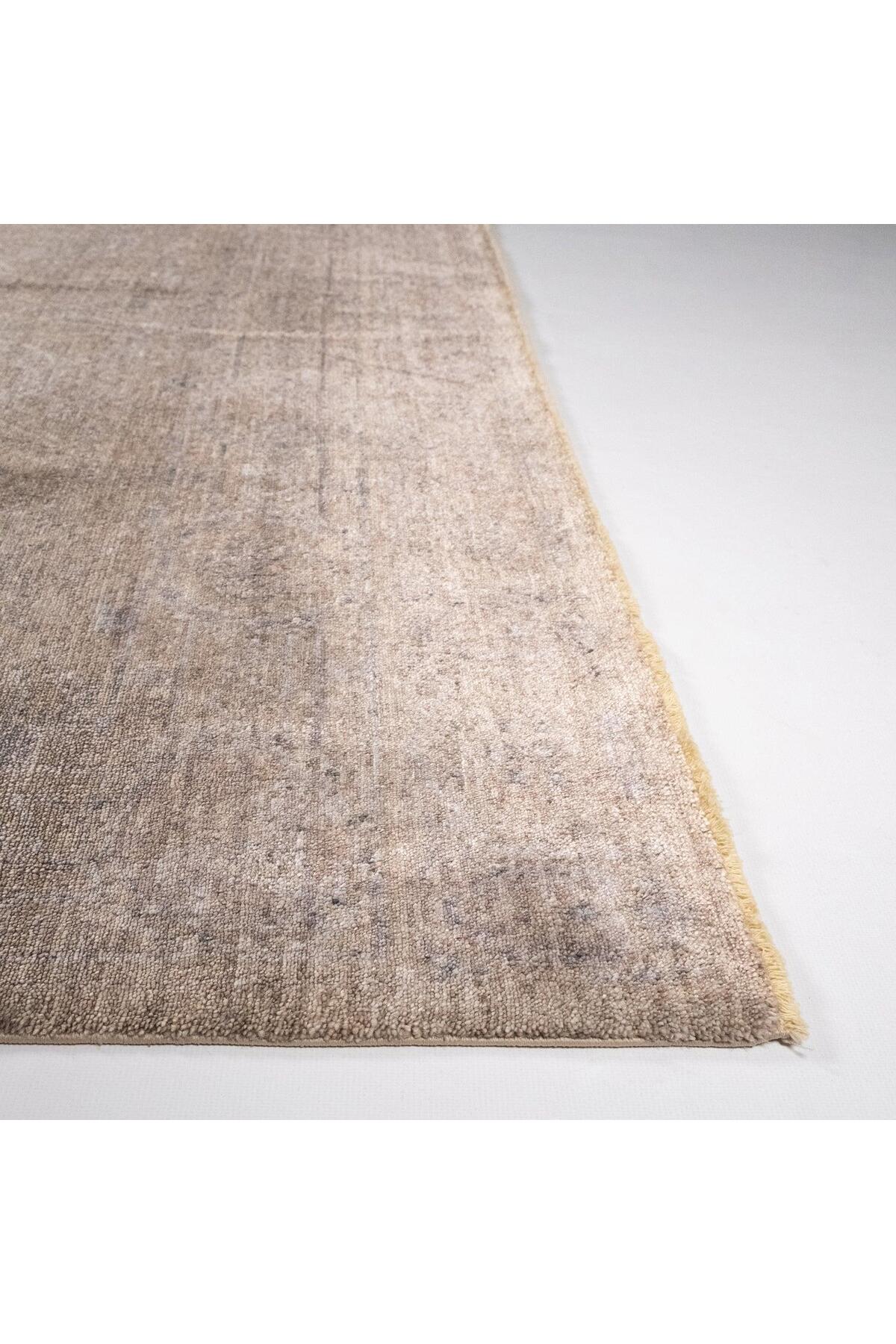 Eko Hali Taftan Vintage Pattern Machine Woven Carpet - Taftan TF 03 Beige - MALLTURK