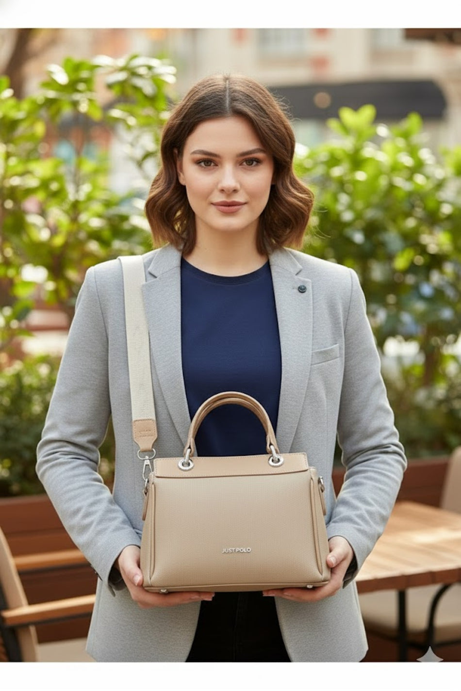 Just Polo Women's Hand and Shoulder Bag Mink - MALLTURK
