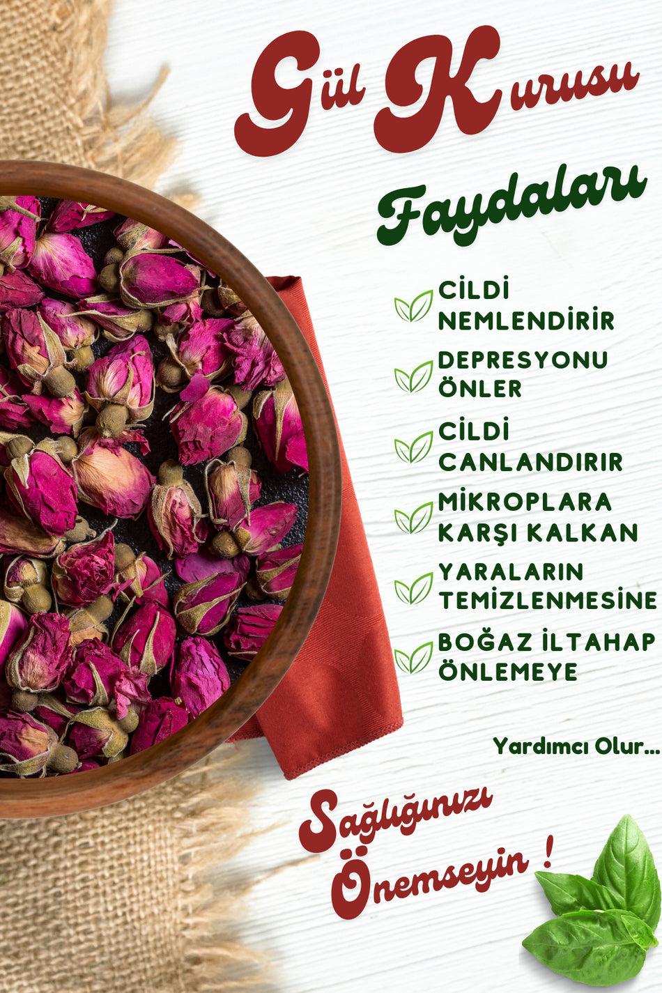 Gülcehre berühmte getrocknete rosafarbene Rosenknospen mit Duft aus der Region Isparta {Rose Odorata} | 30g