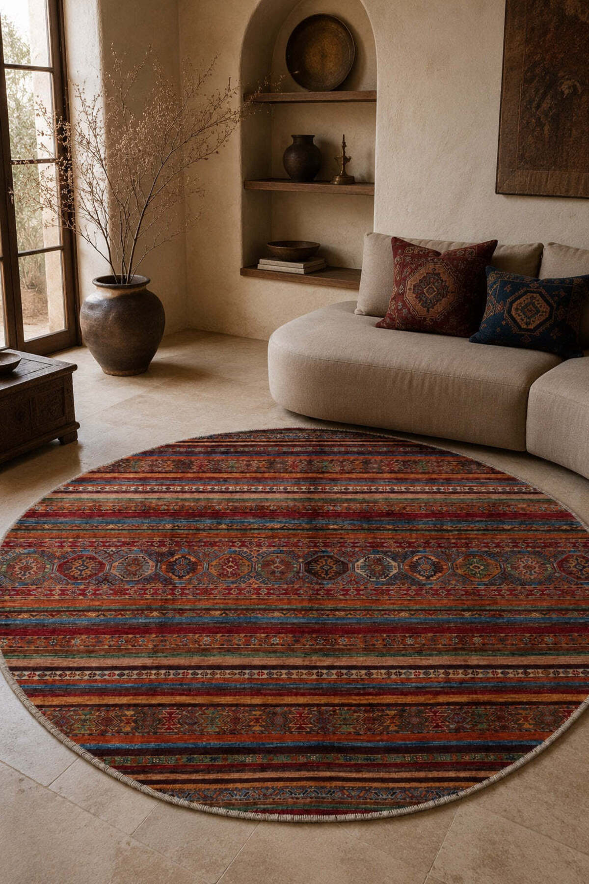 Naar Rug SHB Afgan Orjin Hand-Woven Wool Rug 203x203 - MALLTURK