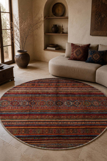 Naar Rug SHB Afgan Orjin Hand-Woven Wool Rug 203x203 - MALLTURK