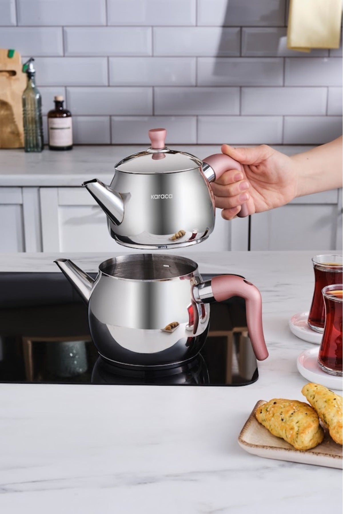 Karaca Maya induction Base Midi Teapot Set - MALLTURK
