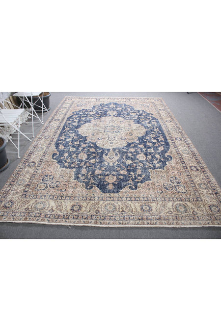 Kayra Export Hand-Woven Rug Turkish Rug, Anatolian Rug, 226x323 Cm , Blue Zemin Rug,