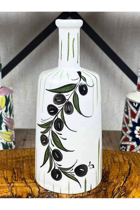 Cini Evi Mediterranean Olive Branch Handmade Oil Bottle 550 ml - MALLTURK