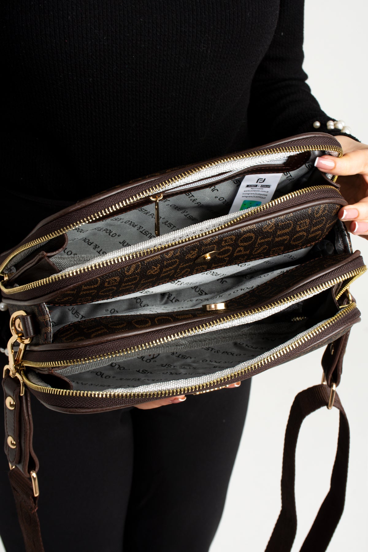 Just Polo Women's Shoulder Bag New Season 2053 Coffe - MALLTURK