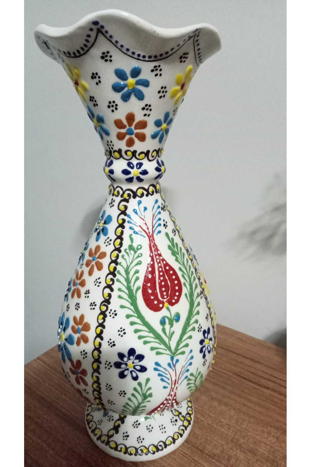 Sema ceramic handmade lace hyacinth model 35 cm ceramic vase - MALLTURK