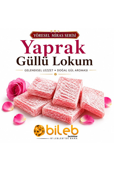 bileb serinhisar bi leblebi'de bana Regional Heritage Series Leaf Style Rose Flavored Turkish Delight 250 g - MALLTURK