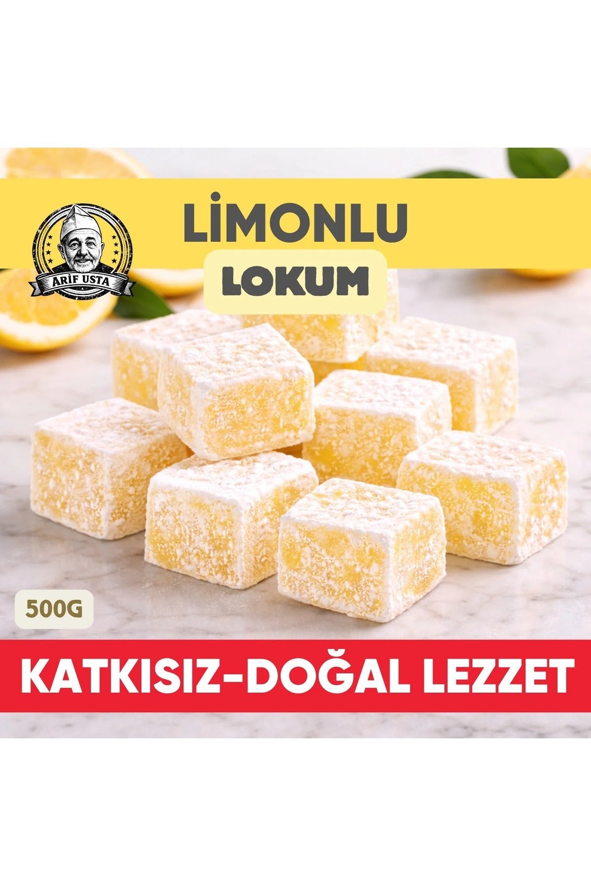 Arslanzade Lemon Flavored Turkish Delight 500g - MALLTURK