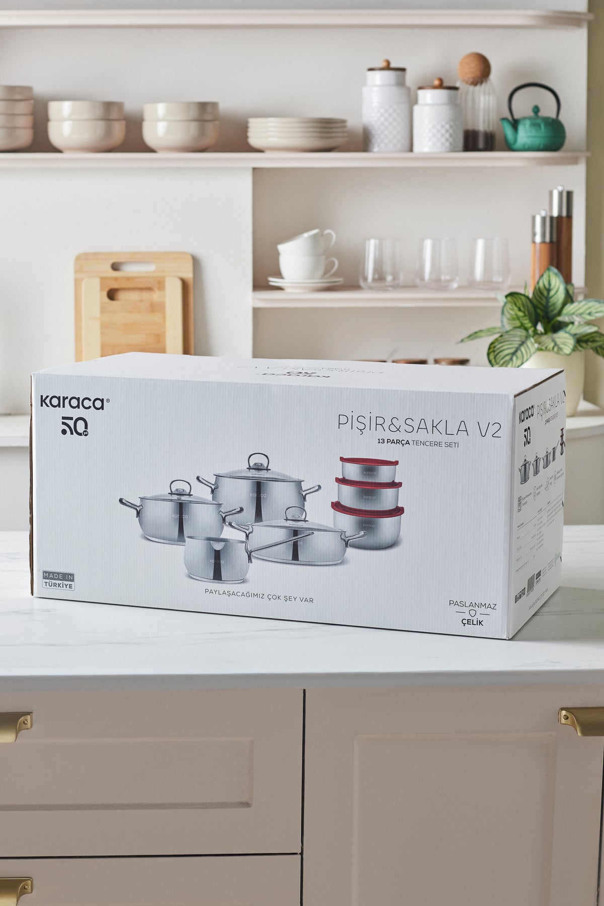 Karaca Pisir Sakla V2 13 Piece Induction Compatible Cookware Set - MALLTURK