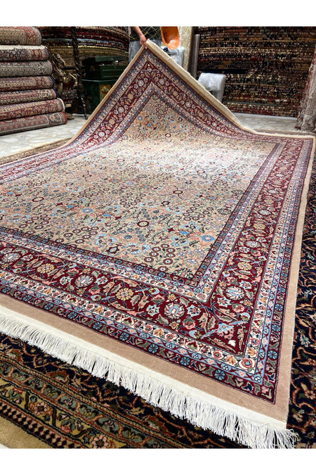 RD RAMAZAN DAG Hand Rug Art Hand-Woven Sumerbank Hereke Rug Signed Seven Mountains Flower Premium Quality Size 305x200 - MALLTURK
