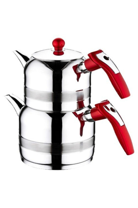 Kahramanlar Rain Mega Size Teapot Set, Red Color - MALLTURK