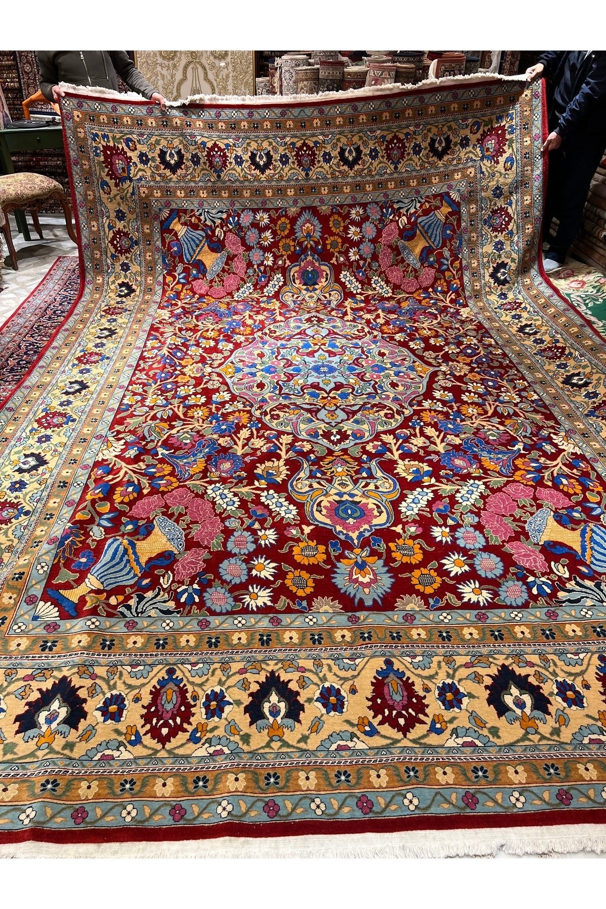 RD RAMAZAN DAG Hand Rug Art Hand-Woven Duruder Hereke Rug Rengarenk Collector Piece Size 430x300 - MALLTURK