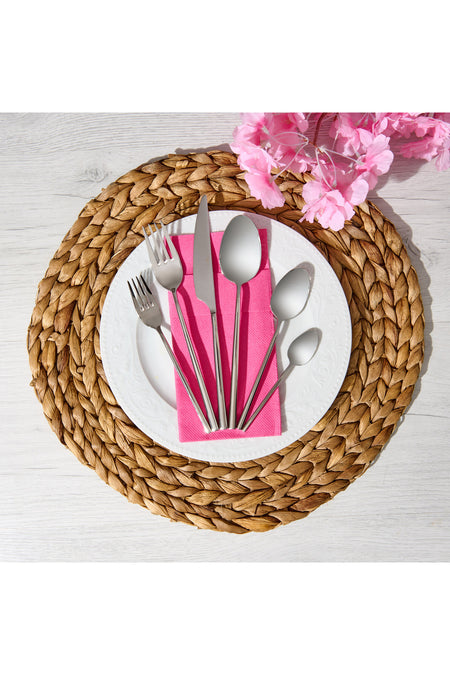 Nehir gloria Plain 36 Piece Flatware Set gri - MALLTURK