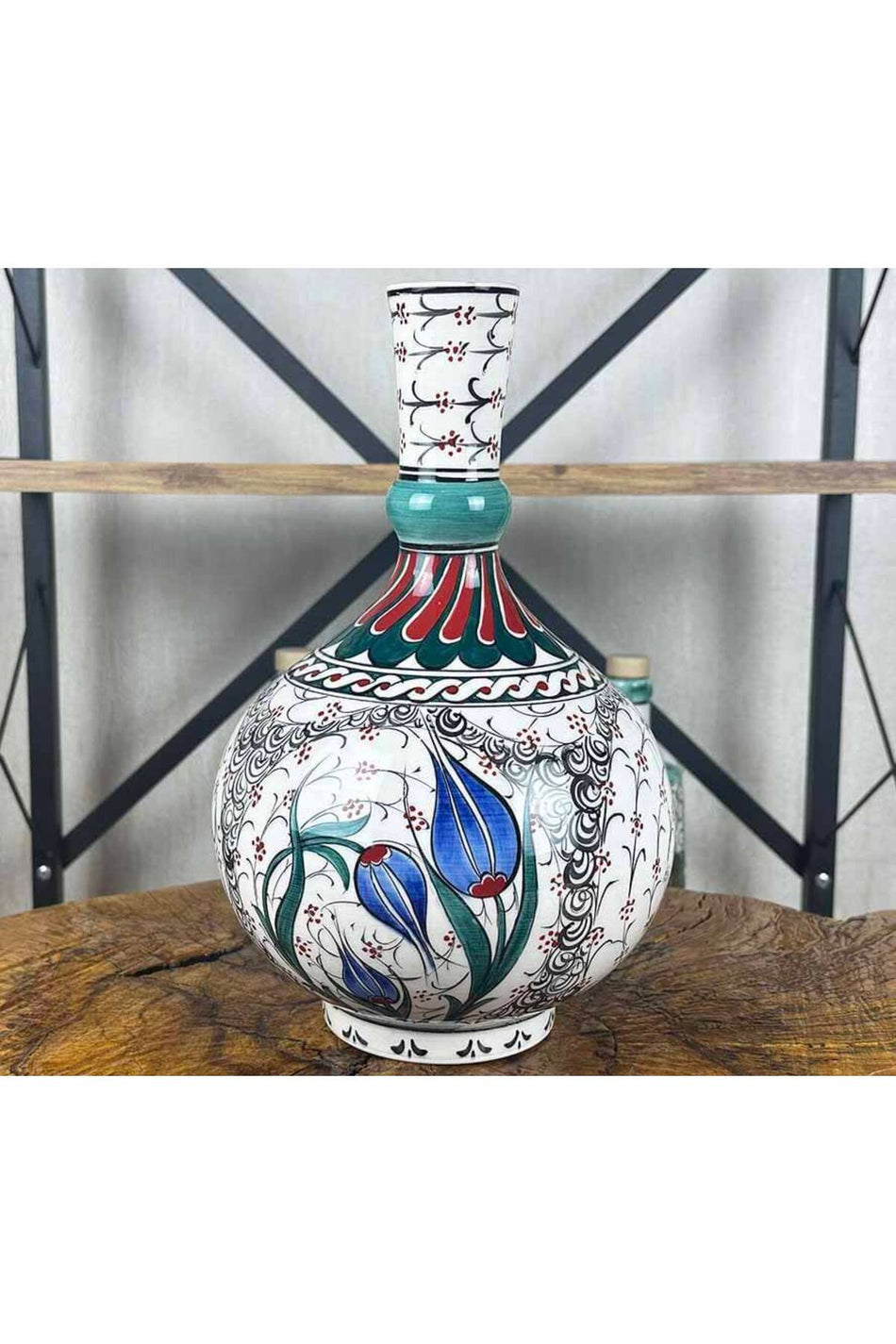 Cini Evi Diplomatic Gift – Blue Tulip Iznik Ceramic Vase - MALLTURK
