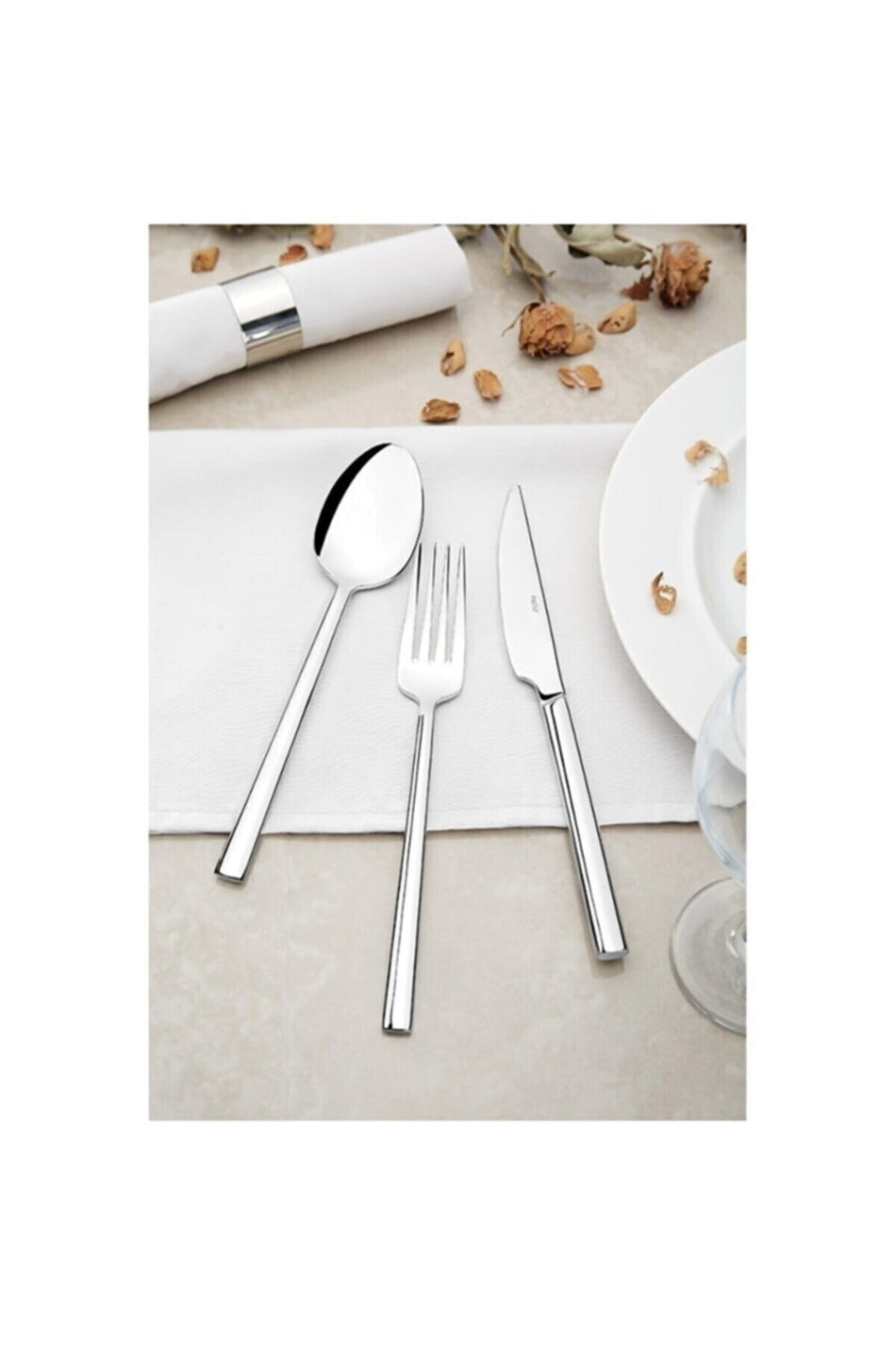 Nehir dalyan 30 Piece Plain paslanmaz 6 Place Setting bicakli Fork Spoon Set - MALLTURK