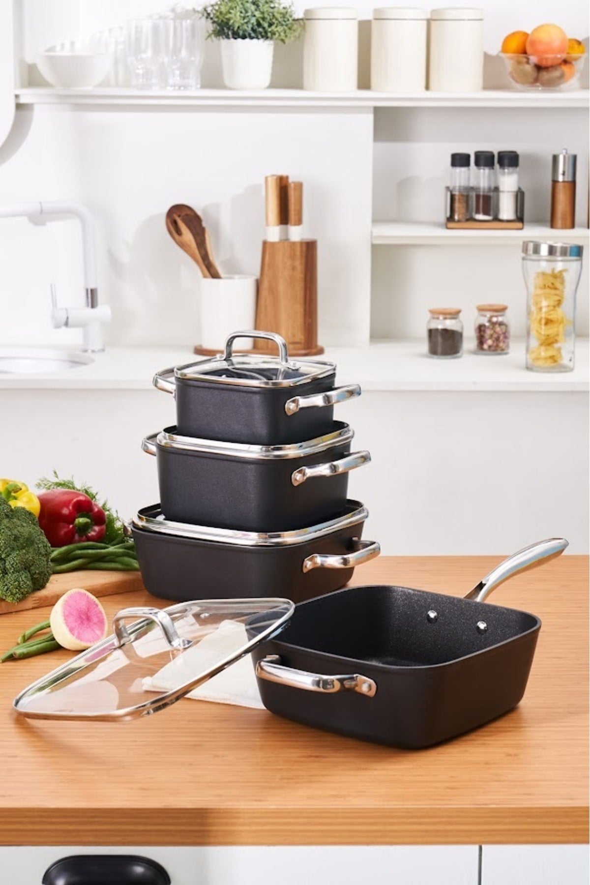 Karaca Biodiamond Quattro Induction Compatible 8 Piece Cookware Set - MALLTURK