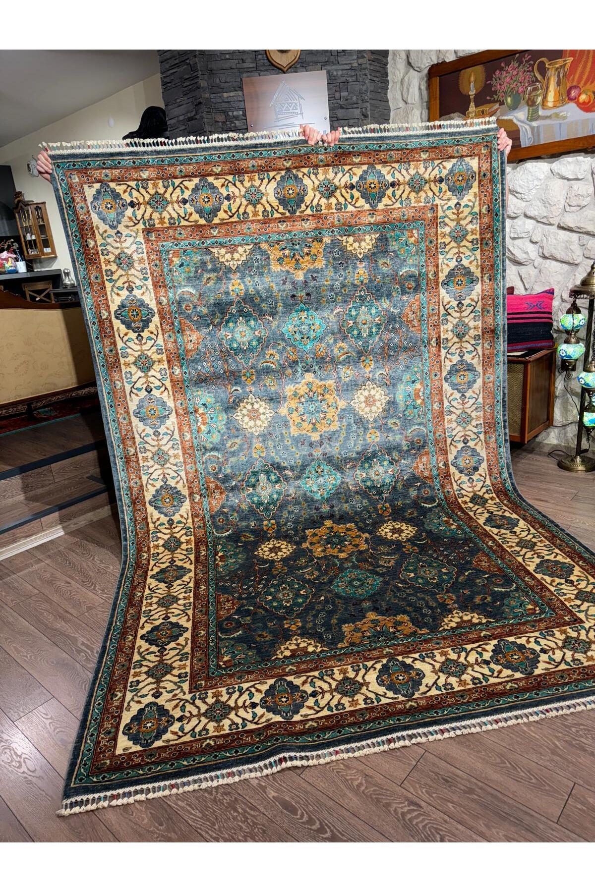 Rustikev Hand-Woven Afgan Sehrazat Rug 211x313 - MALLTURK
