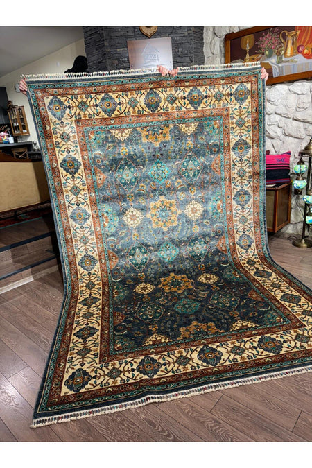 Rustikev Hand-Woven Afgan Sehrazat Rug 211x313 - MALLTURK