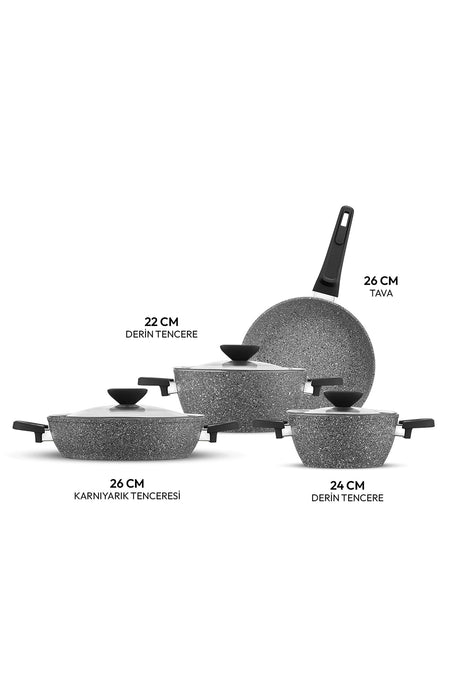 Emsan Stone 7 Piece Granite Cookware Set - MALLTURK