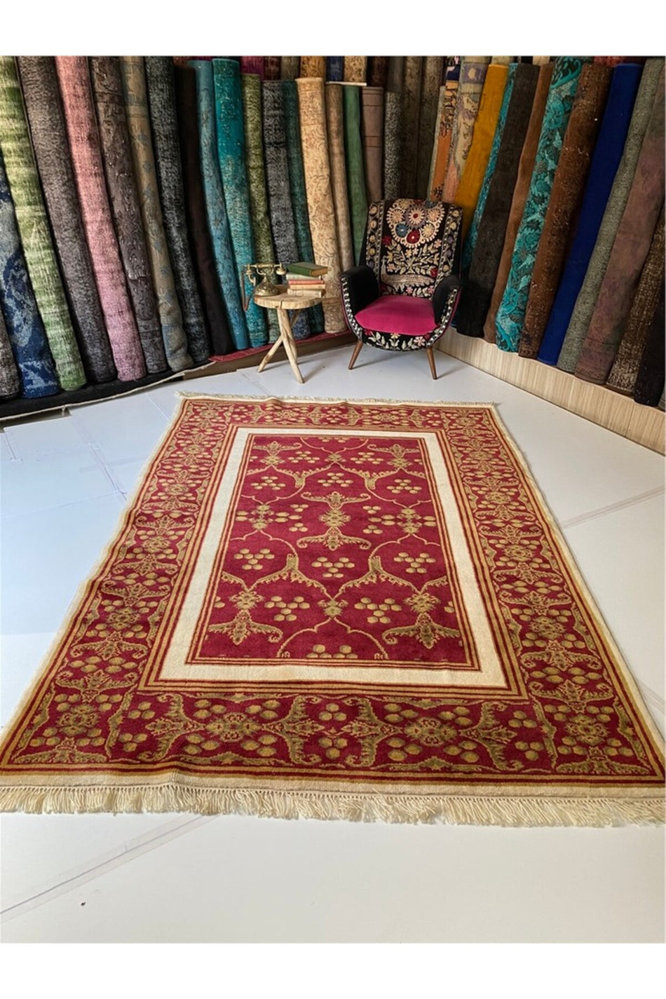 Sirvan Handwoven Antique Yoruk Carpet Red, Wool - MALLTURK