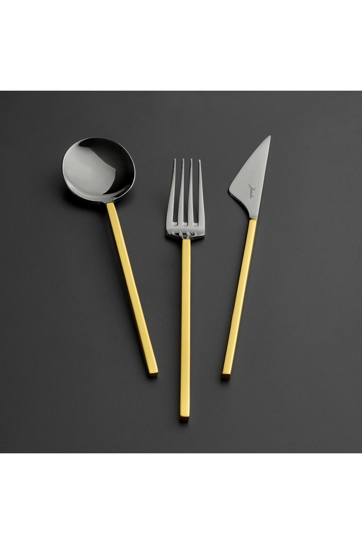 Jumbo 9100 altin 12 Place Setting 84 Piece Flatware Set - MALLTURK