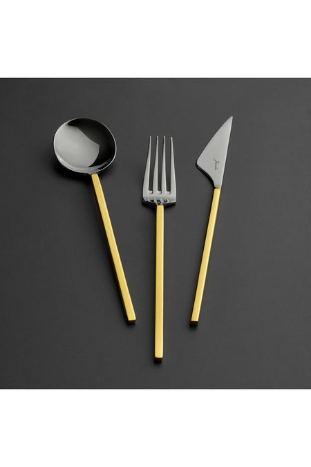 Jumbo 9100 altin 12 Place Setting 84 Piece Flatware Set - MALLTURK
