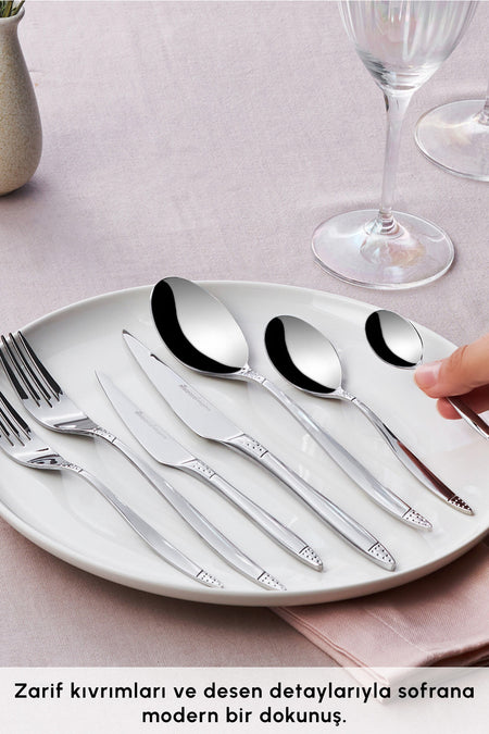 Karaca holey 84 Piece 12 Place Setting Flatware elegance set Boxed - MALLTURK