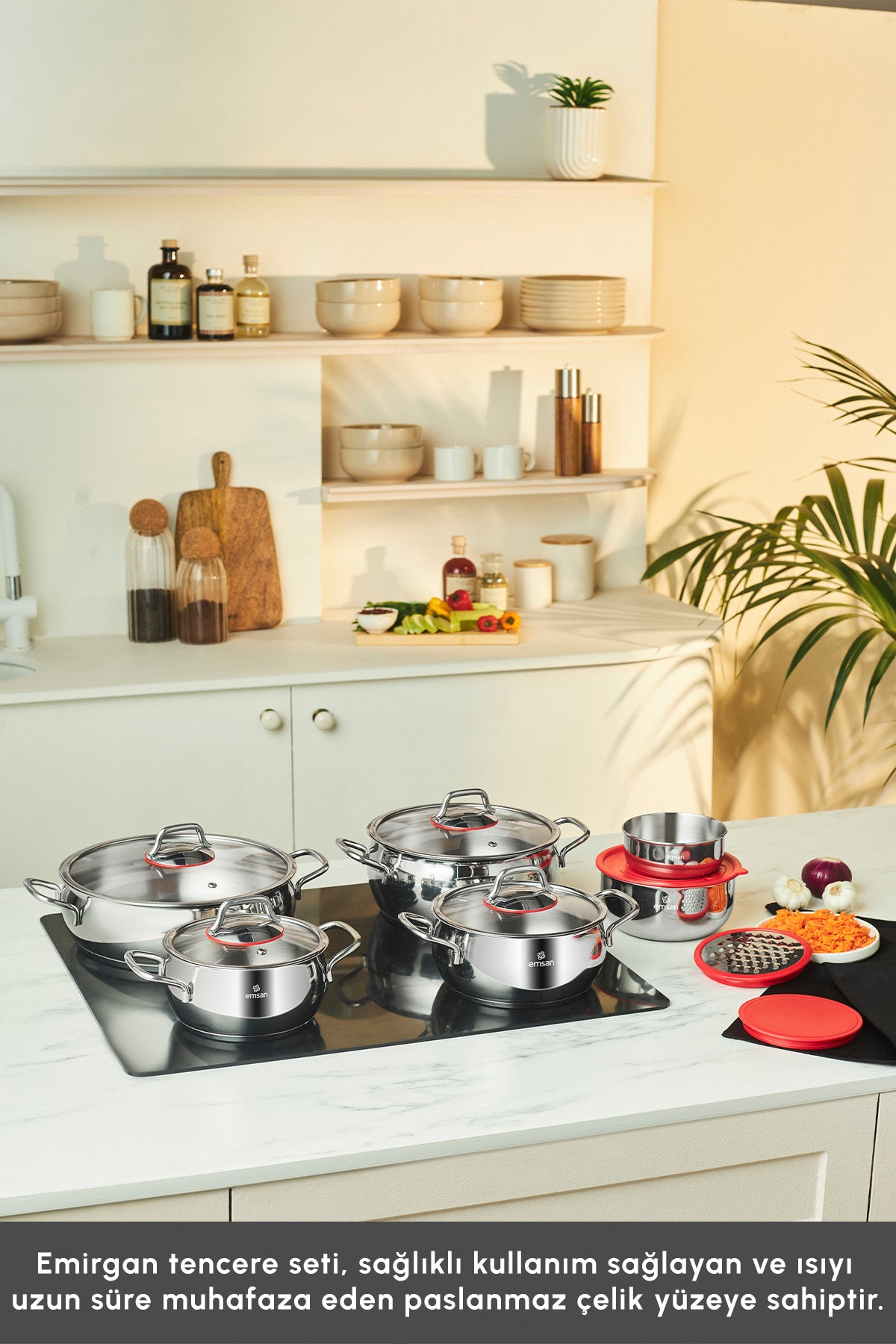 Emsan Emirgan XL 13 Piece Cookware Set Saklama Kabi Hediyeli - MALLTURK