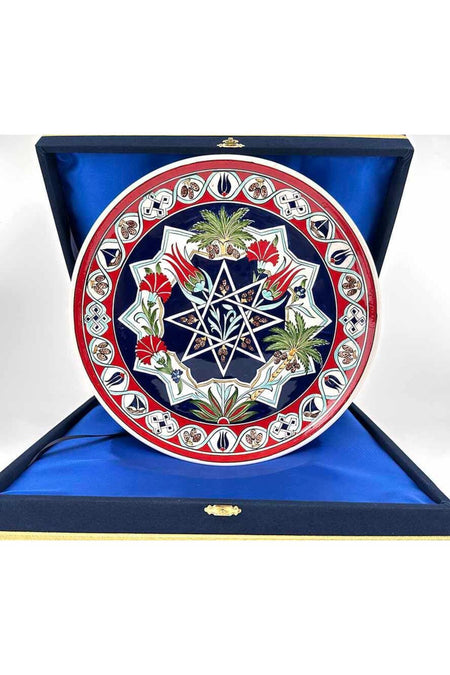 Cini Evi Iznik Tile Plate BAE Turkiye Is Gift 30 cm - MALLTURK