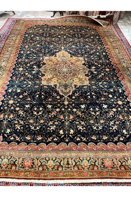 RD RAMAZAN DAG Hand Rug Art Hand-Woven Antique Feshane Rug Osmanli Design 120 Yas Old Size 370x240 - MALLTURK
