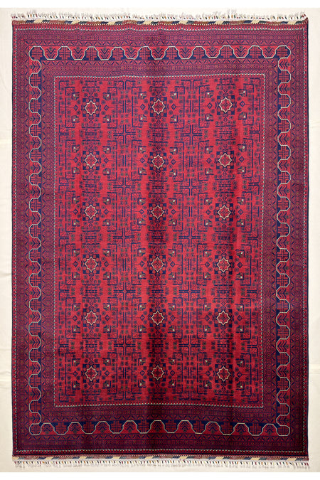 Afghan Rug Hand-Woven Hamyap 6 Meter 100% Wool Natural Dye Yildiz Pattern