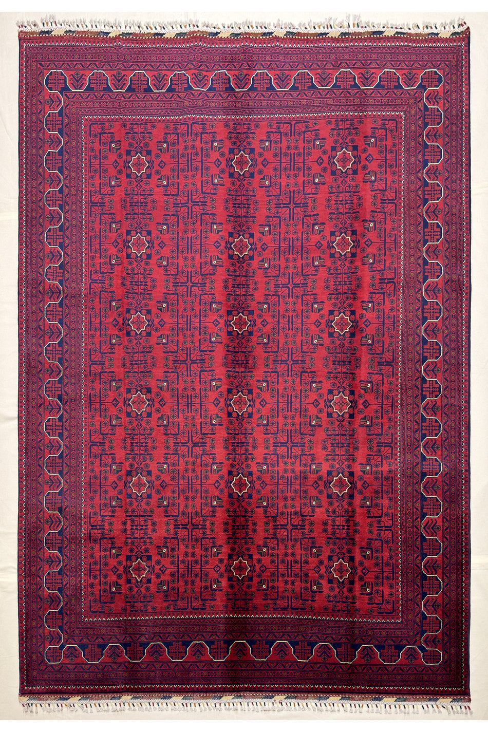 Afghan Rug Hand-Woven Hamyap 6 Meter 100% Wool Natural Dye Yildiz Pattern