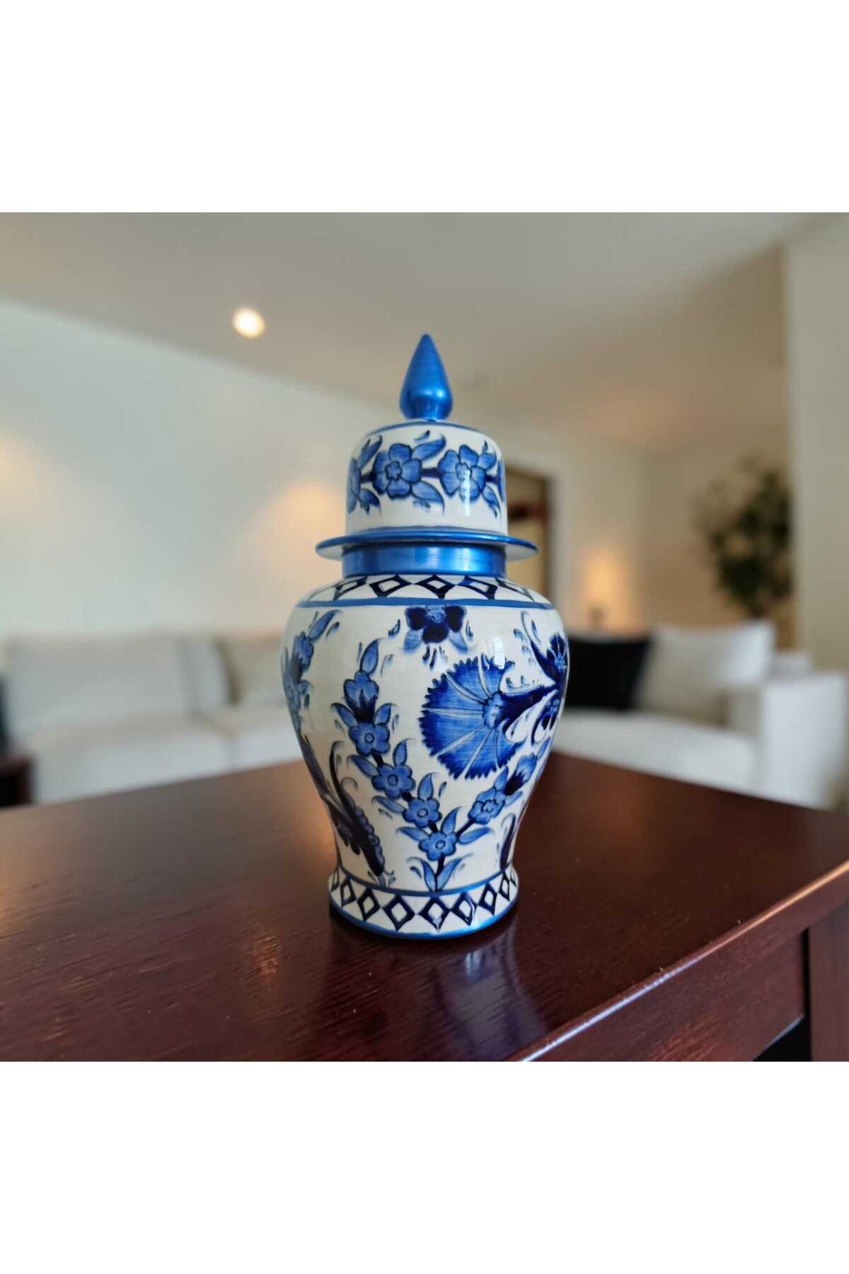 Sema Cini Handmade Ceramic Shahkup 20 cm Vase - MALLTURK