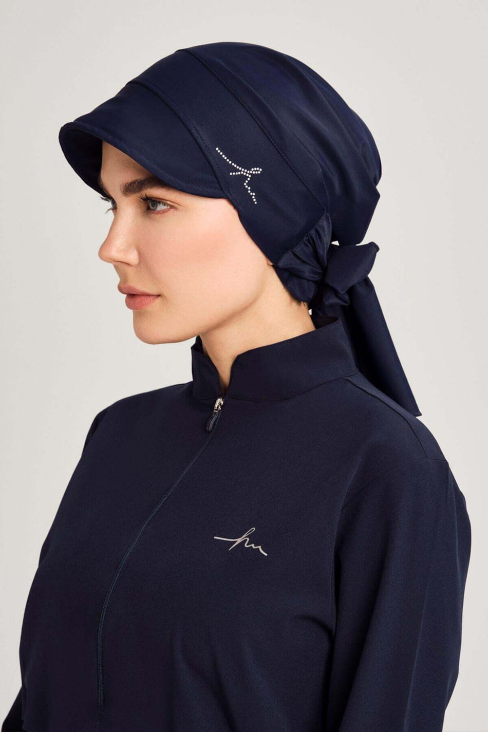 Hasema Signature Navy Blue Visor Swim Cap - MALLTURK