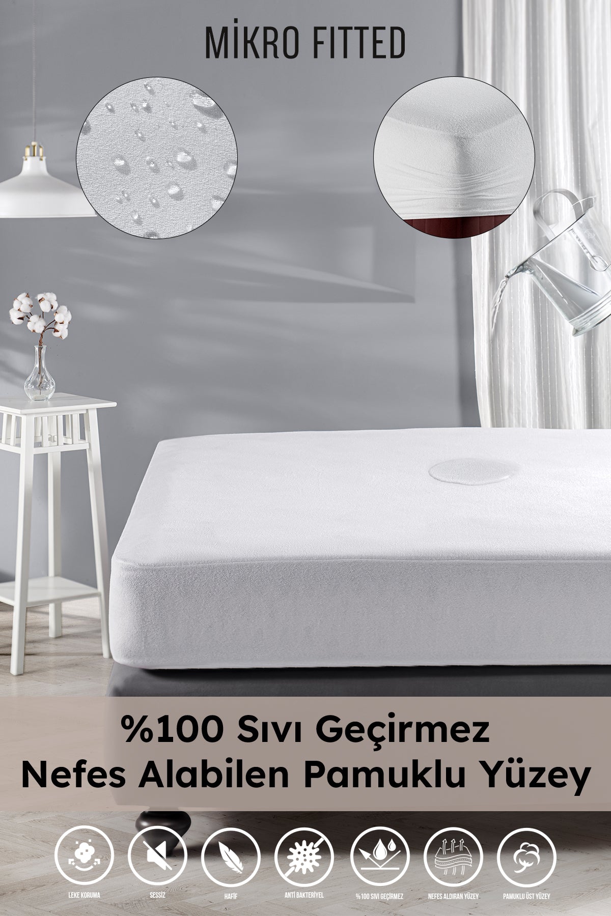HERAKLEIA HOME Aqua Fit Comfort Waterproof Cotton Fitted Mattress Protector - MALLTURK