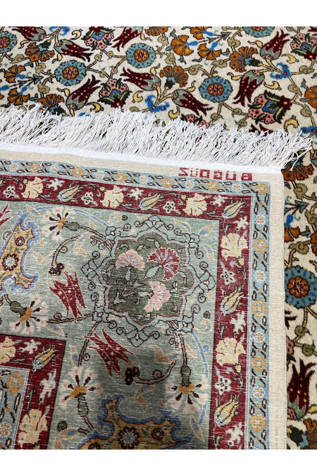 RD RAMAZAN DAG Hand Rug Art Hand-Woven Hereke Rug Lalezar Design Premium Quality Size 395x255 - MALLTURK