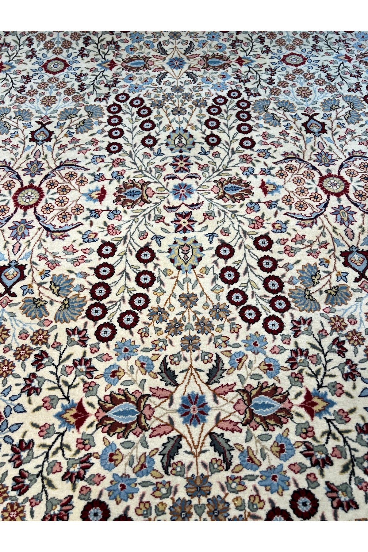 RD RAMAZAN DAG Hand Rug Art Hand-Woven Sumerbank Hereke Rug Signed Seven Mountains Flower Premium Quality Size 300x200 - MALLTURK