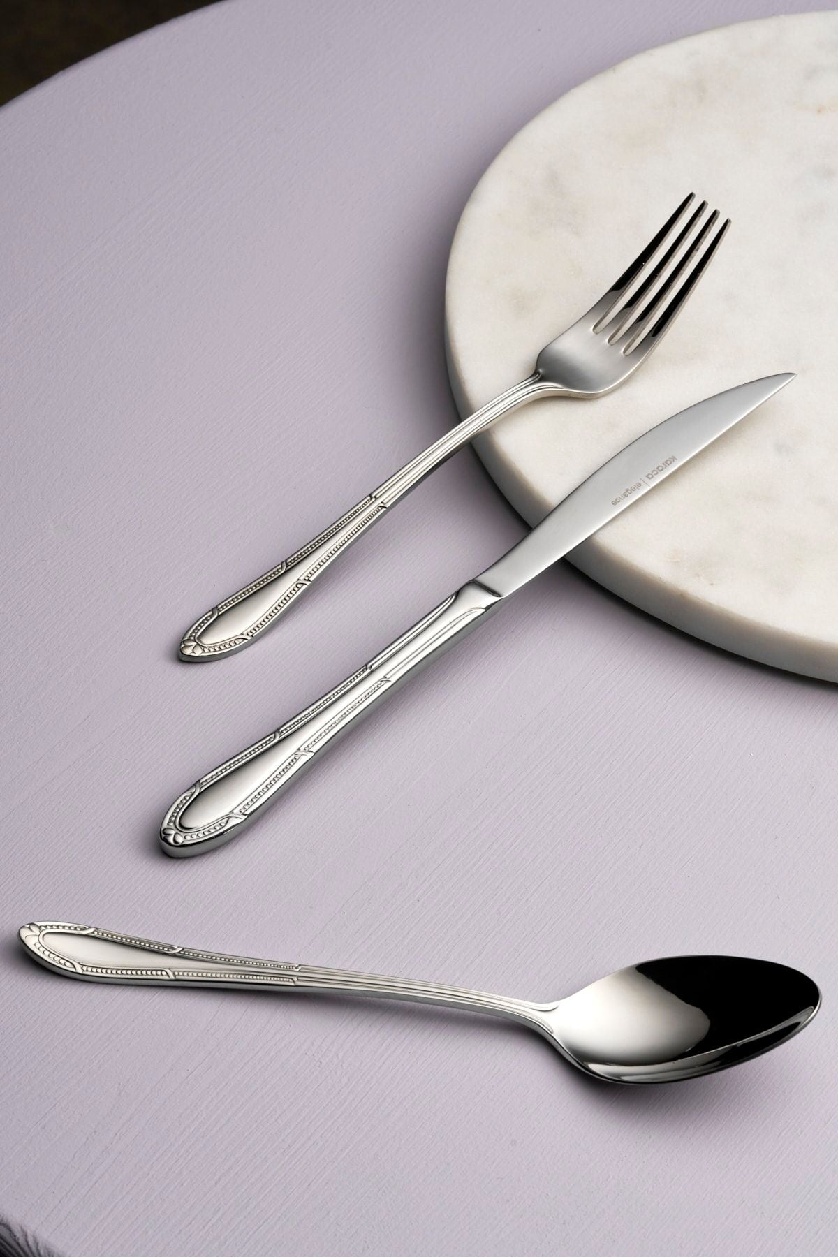 Karaca 84 Piece 12 Place Setting viyana Flatware Set - MALLTURK
