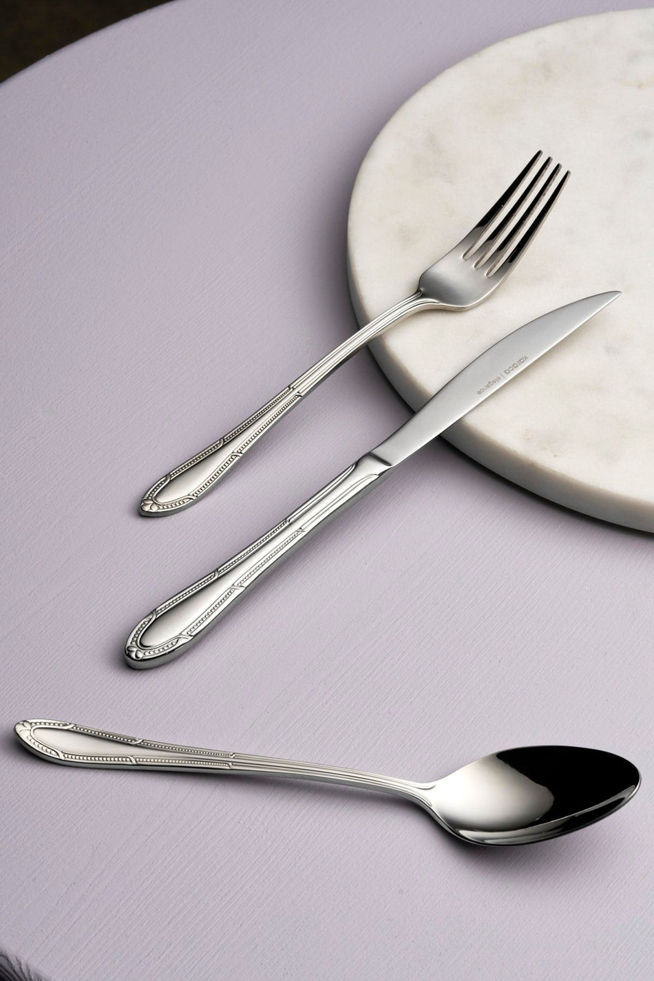 Karaca 84 Piece 12 Place Setting viyana Flatware Set - MALLTURK