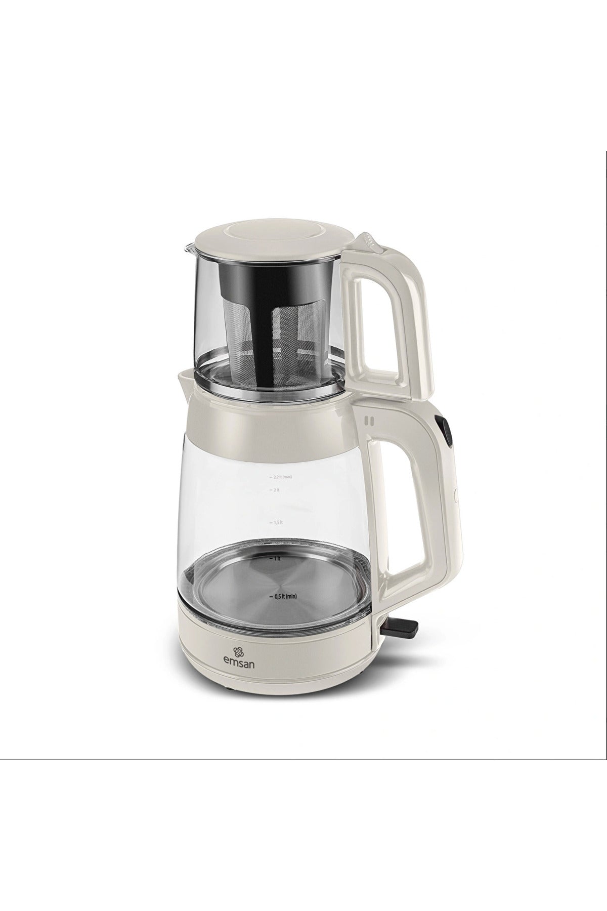 Karaca EMSAN 1900 Watt 3.1 Liter Large Capacity 2-in-1 Glass Tea Maker and Kettle with Keep Warm Function - MALLTURK