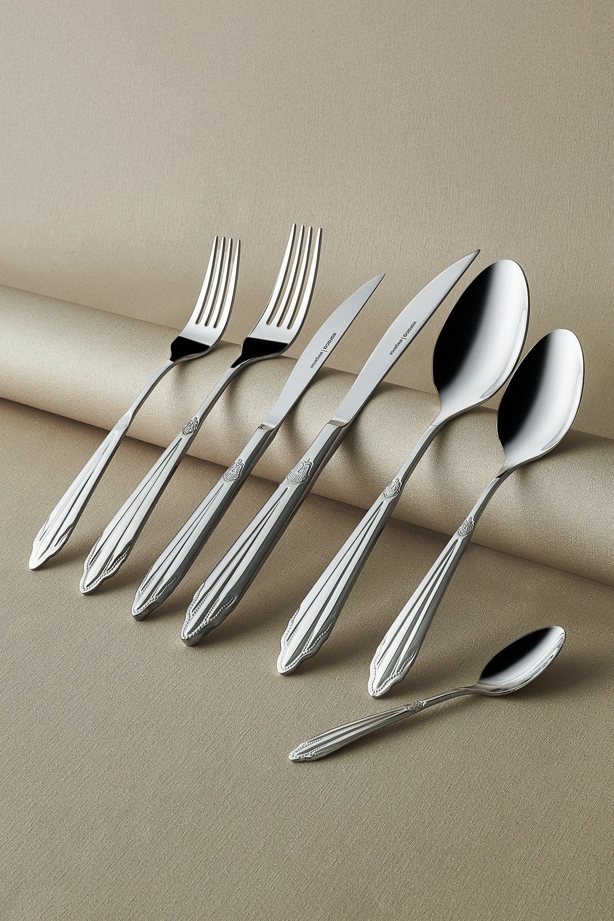 Karaca new mantilla elegance 84 Piece 12 Place Setting Flatware Boxed - MALLTURK