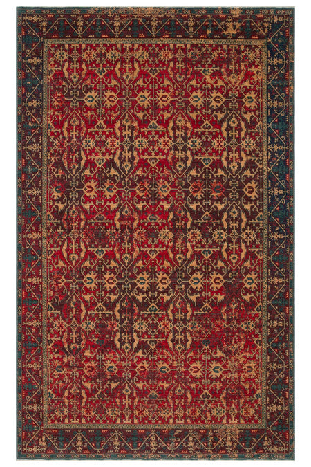 Nesem Rug Boutique EKOHALI Kadim KDM 09 Red Vintage Anatolian Motifs Featuring New Zellanda Wool with Produced Handcrafted - MALLTURK